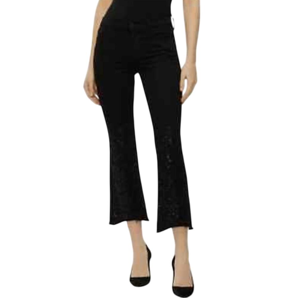 J Brand Selena Crop Flare Pants Sequin Animal Print Stretch Women’s 26